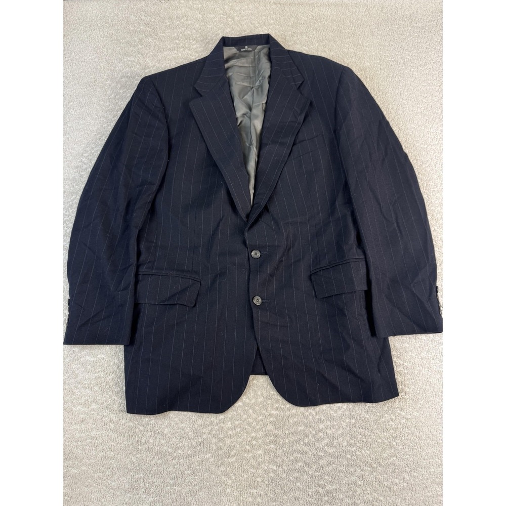 Ralph Lauren Polo University Club Blazer Mens 42R Navy Pinstripe Wool Sport Coat